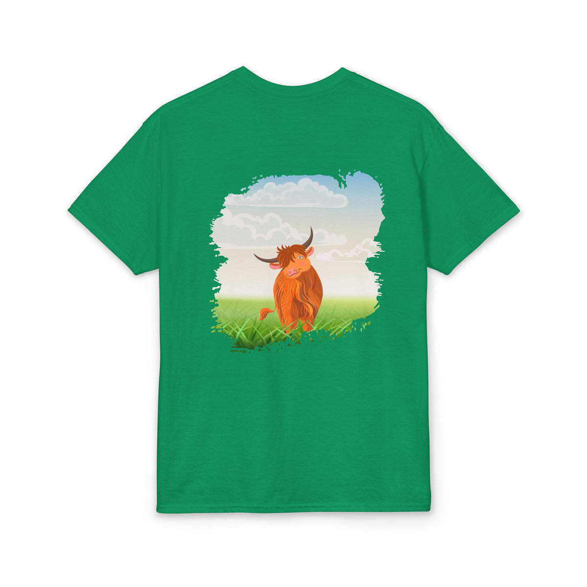 Highland Coo Illustration Adult T-Shirt by The Clan Douglas