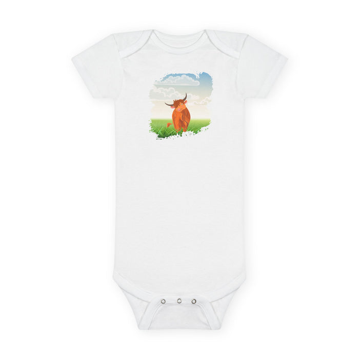 Highland Coo Illustration Onesie by The Clan Douglas