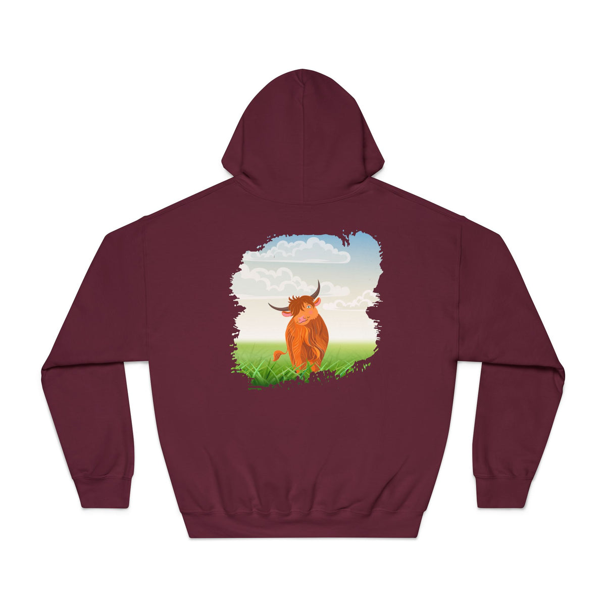 Highland Coo Illustration Hoodie by The Clan Douglas