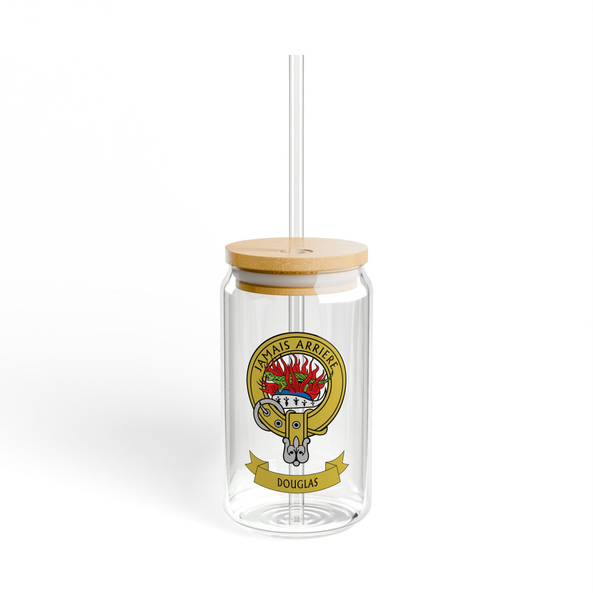 Clan Douglas Crest Illustration Glass Can by The Clan Douglas