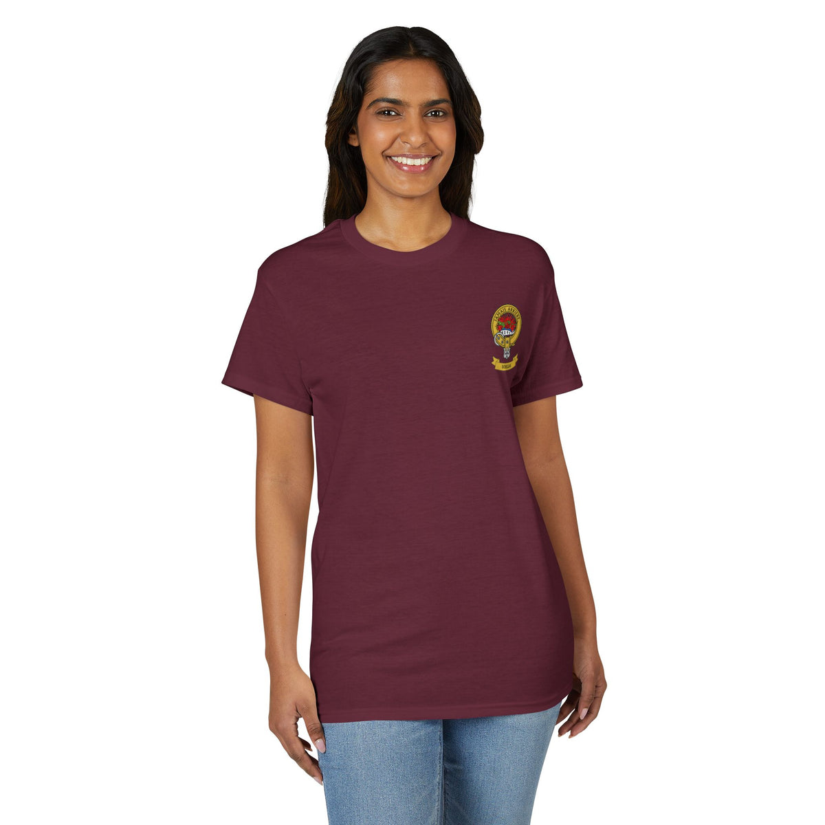 Highland Coo Illustration Adult T-Shirt by The Clan Douglas