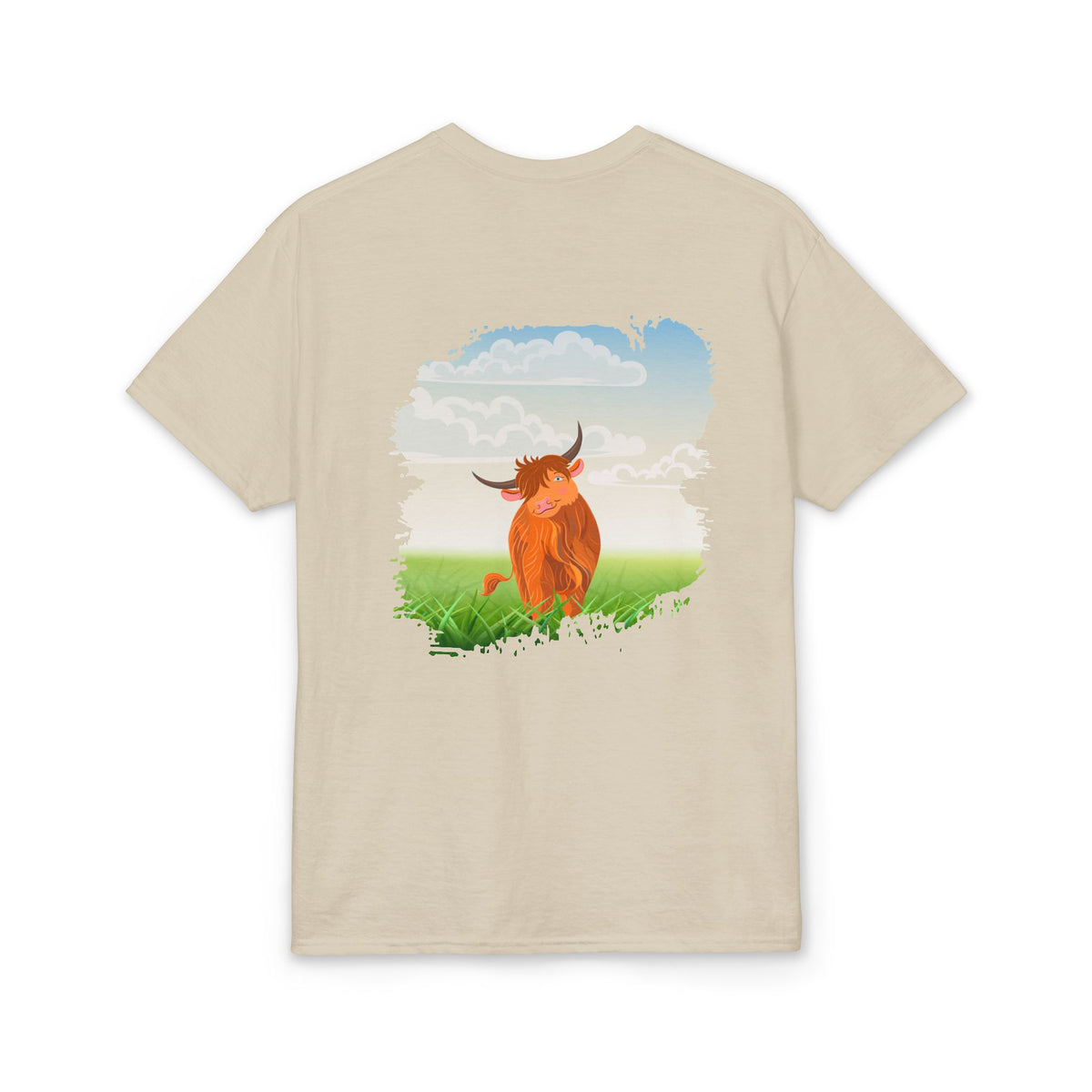 Highland Coo Illustration Adult T-Shirt by The Clan Douglas