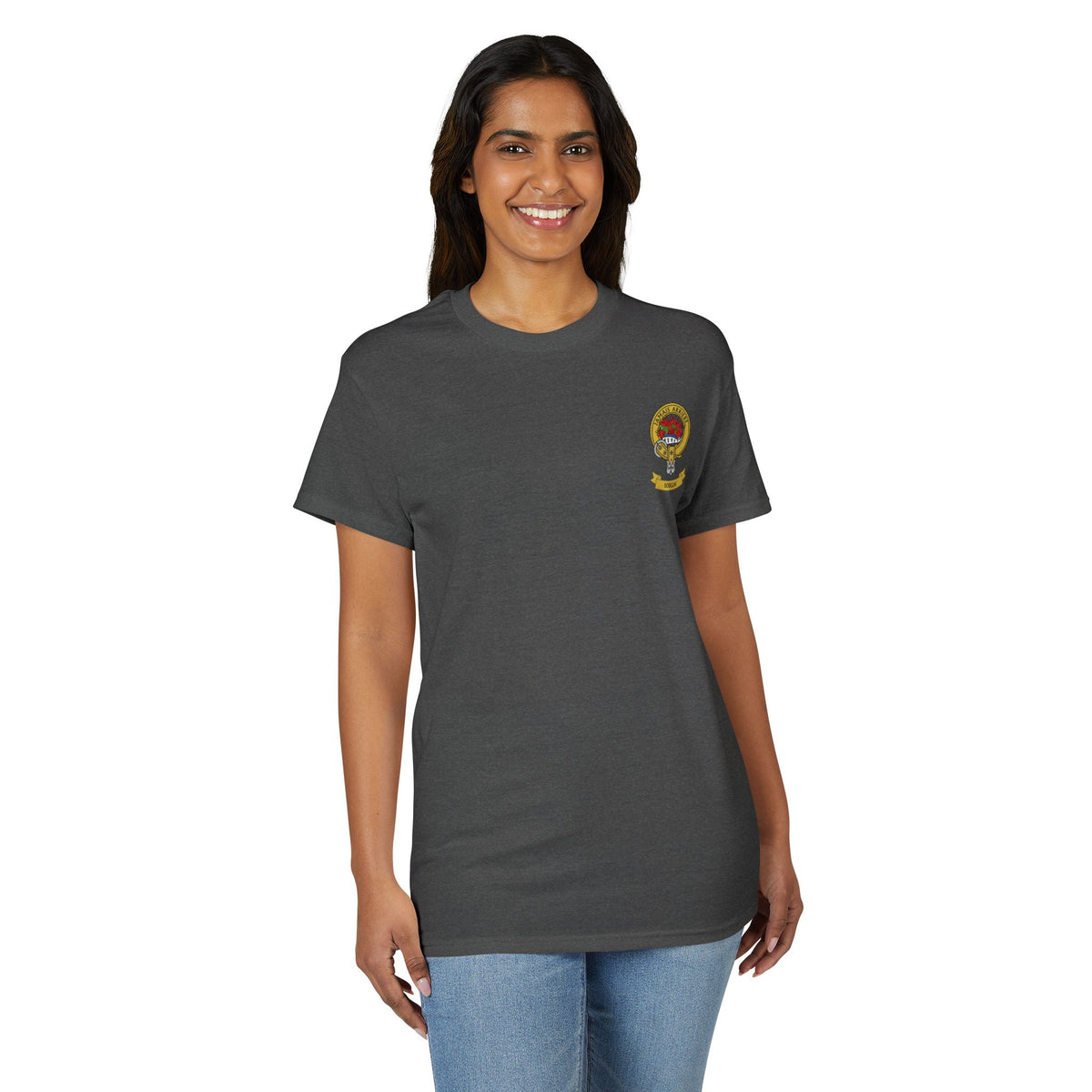 Highland Coo Illustration Adult T-Shirt by The Clan Douglas