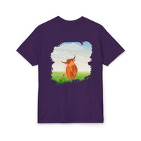 Highland Coo Illustration Adult T-Shirt by The Clan Douglas