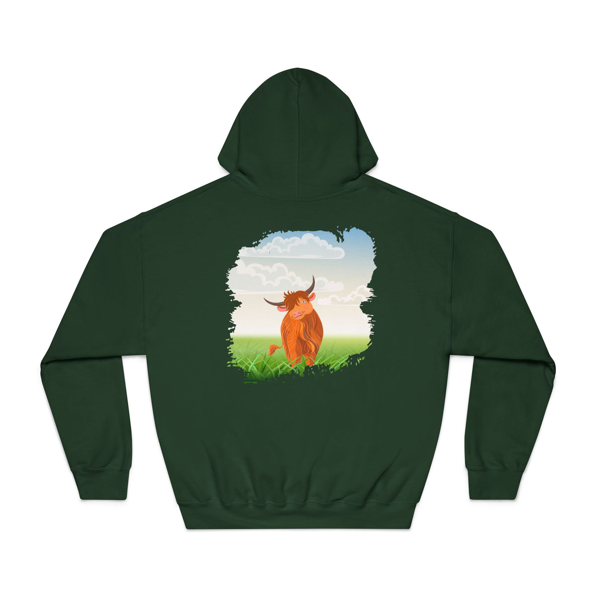 Highland Coo Illustration Hoodie by The Clan Douglas