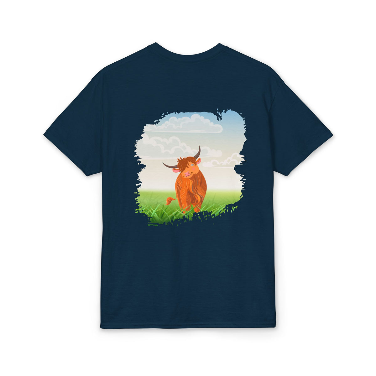 Highland Coo Illustration Adult T-Shirt by The Clan Douglas