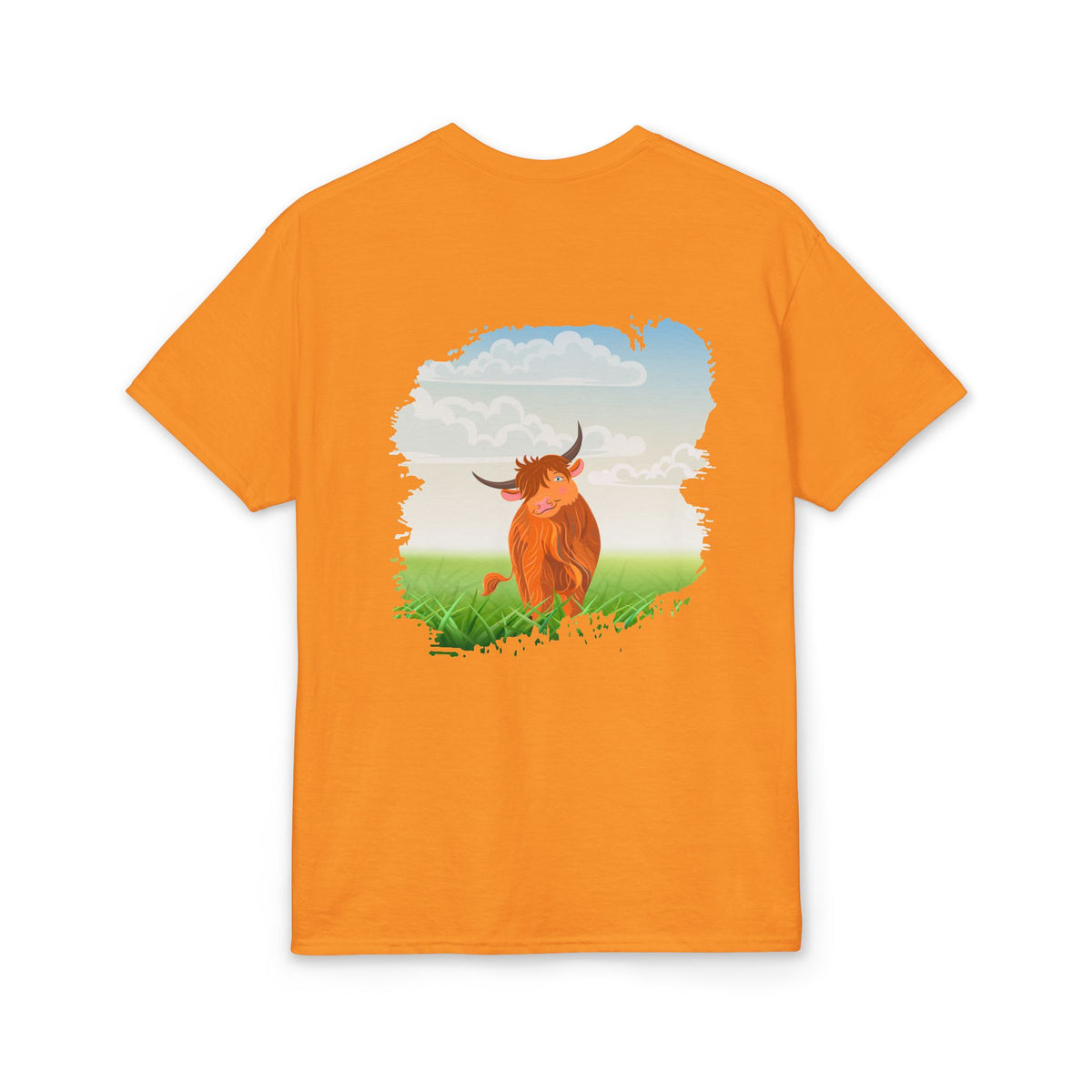 Highland Coo Illustration Adult T-Shirt by The Clan Douglas