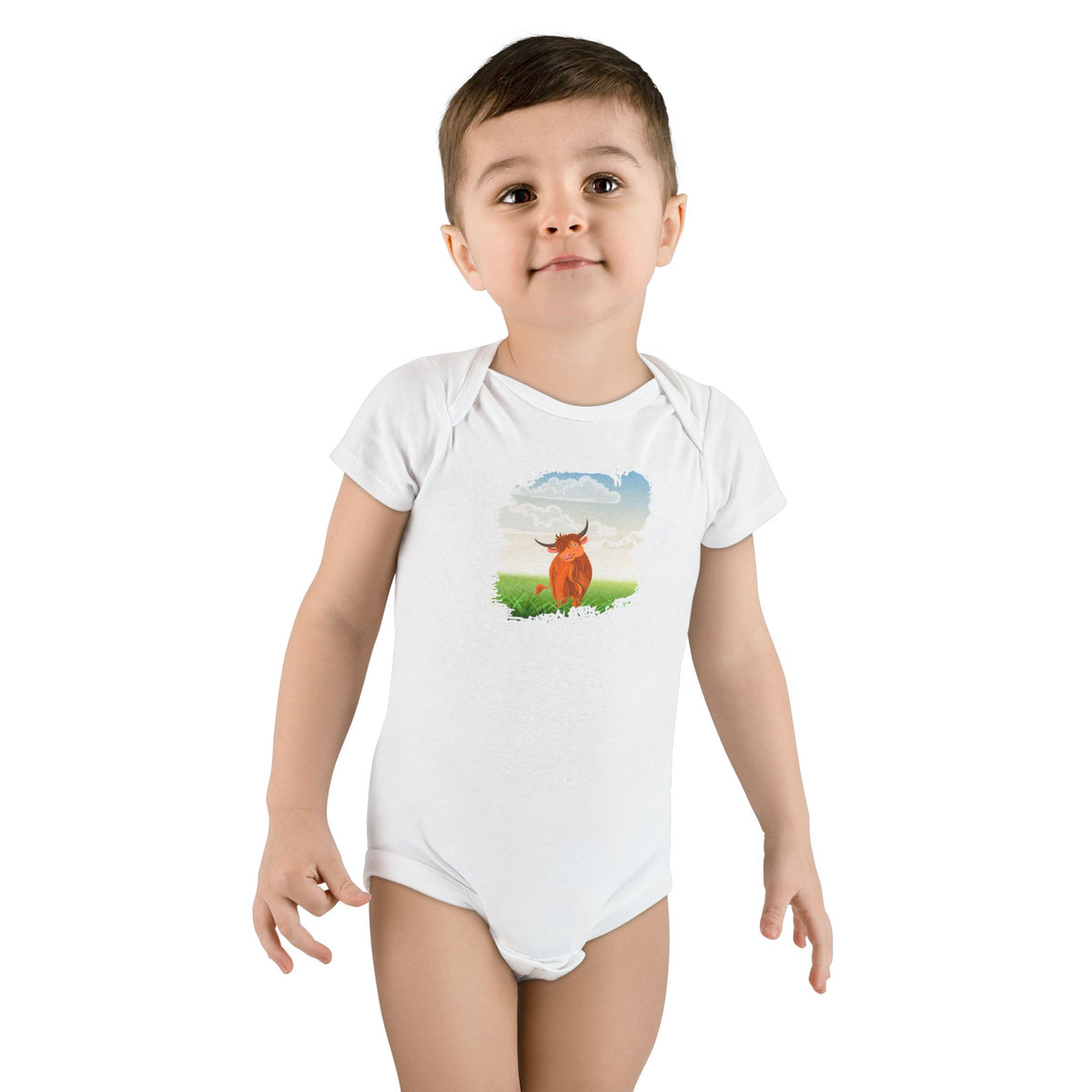 Highland Coo Illustration Onesie by The Clan Douglas
