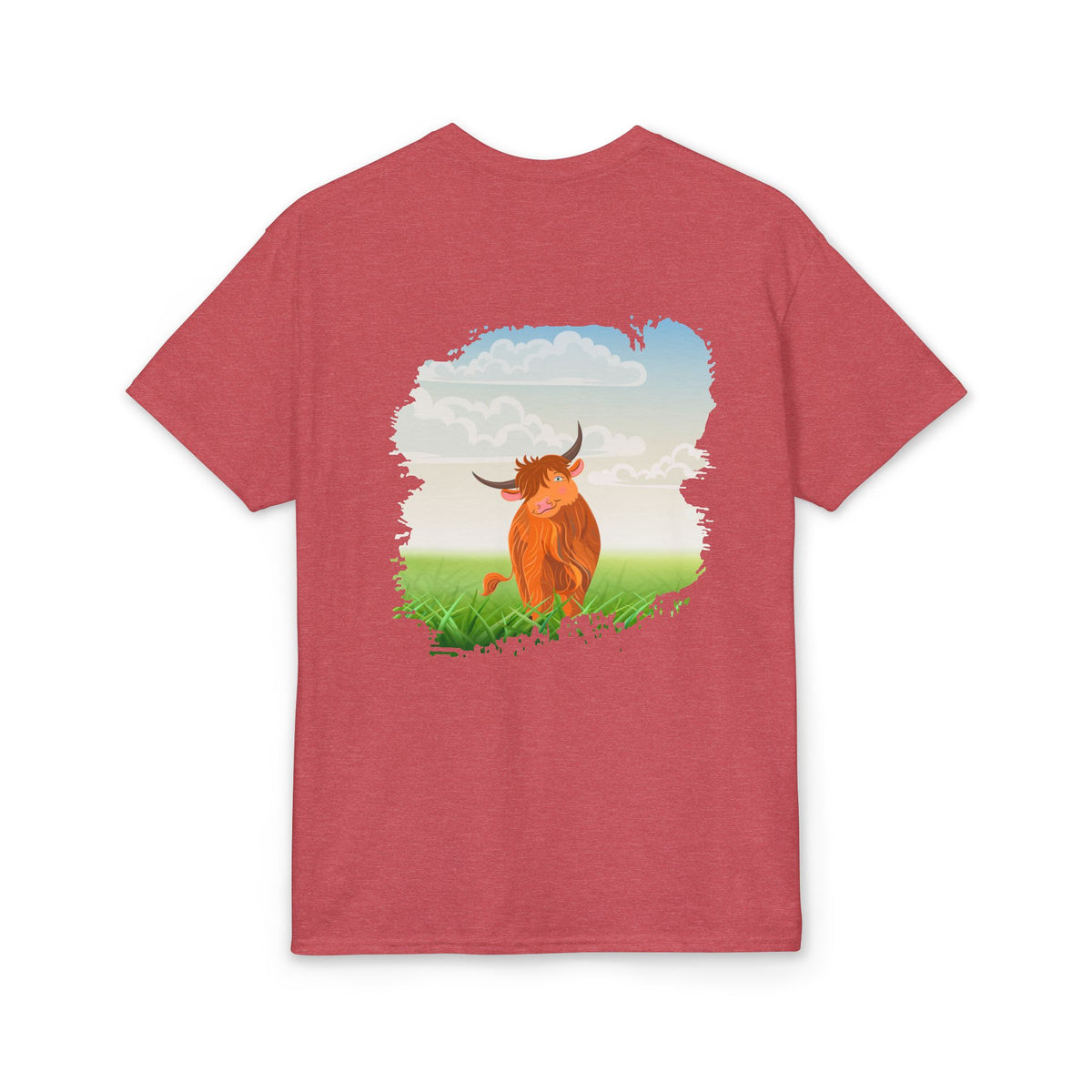 Highland Coo Illustration Adult T-Shirt by The Clan Douglas