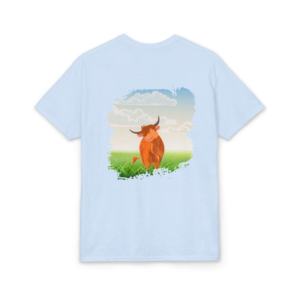 Highland Coo Illustration Adult T-Shirt by The Clan Douglas