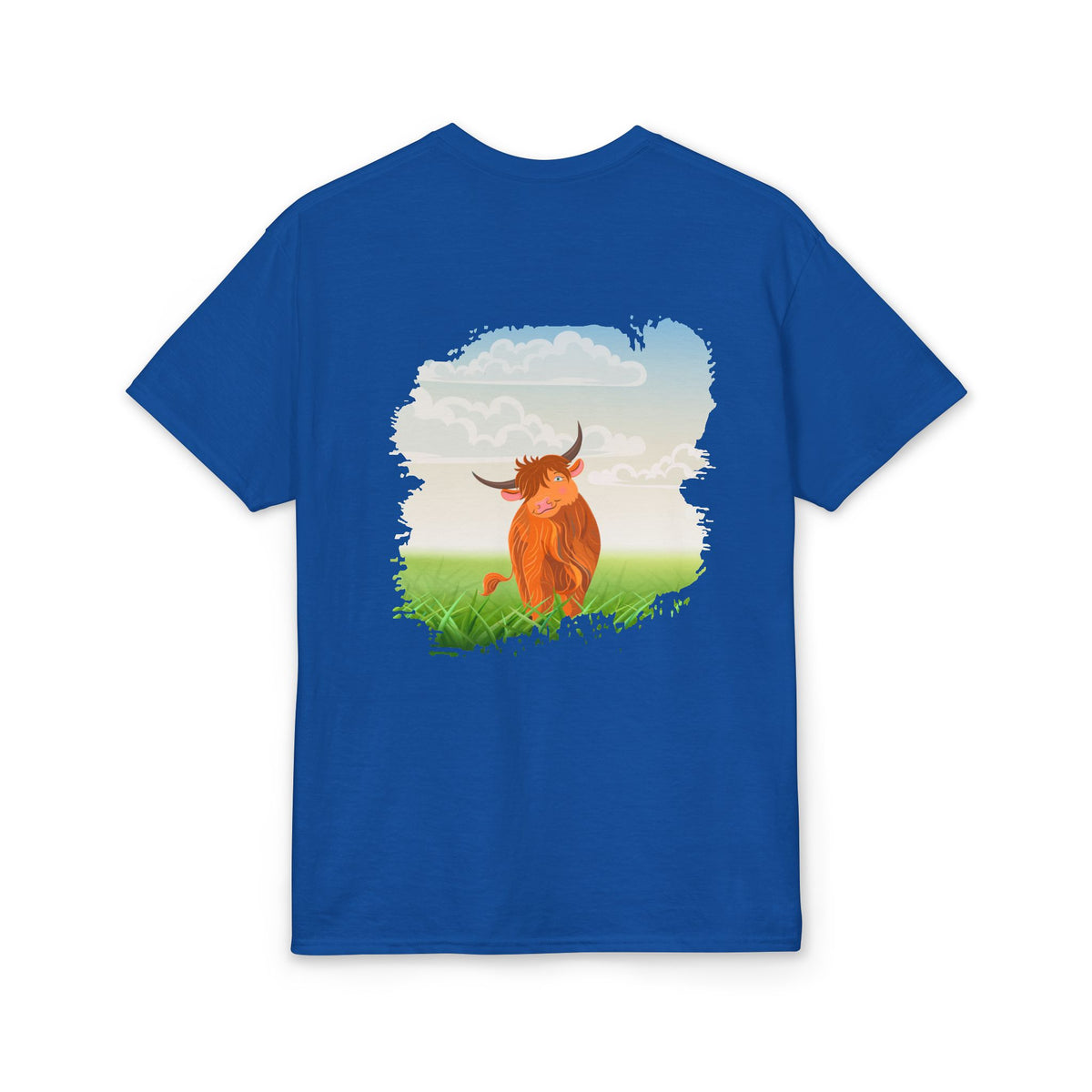 Highland Coo Illustration Adult T-Shirt by The Clan Douglas