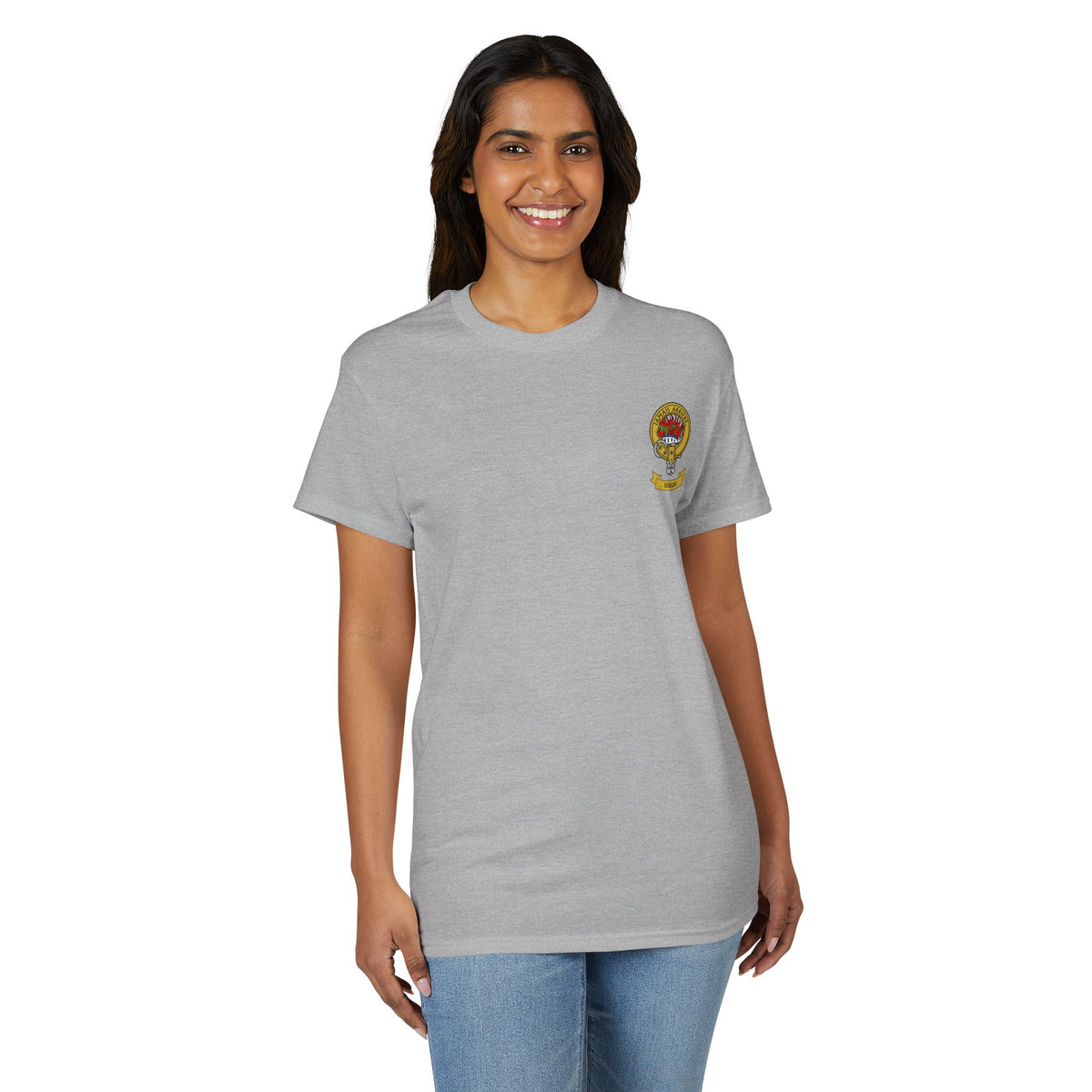 Highland Coo Illustration Adult T-Shirt by The Clan Douglas