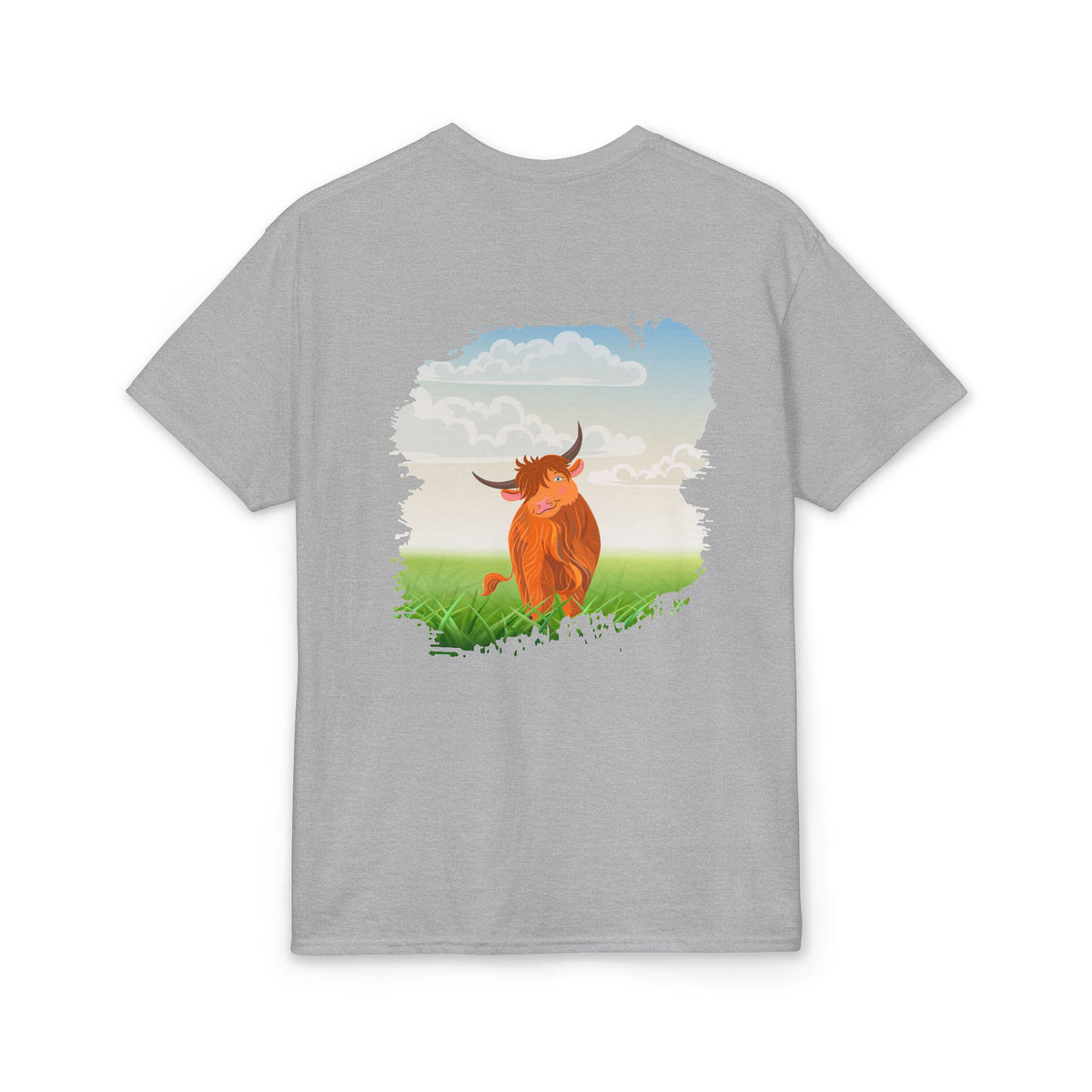 Highland Coo Illustration Adult T-Shirt by The Clan Douglas