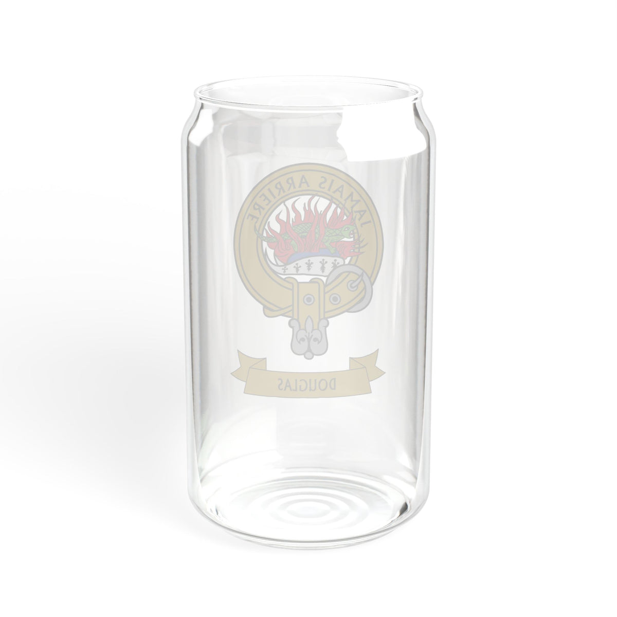 Clan Douglas Crest Illustration Glass Can by The Clan Douglas