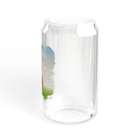 Highland Coo Illustration Glass Can by The Clan Douglas