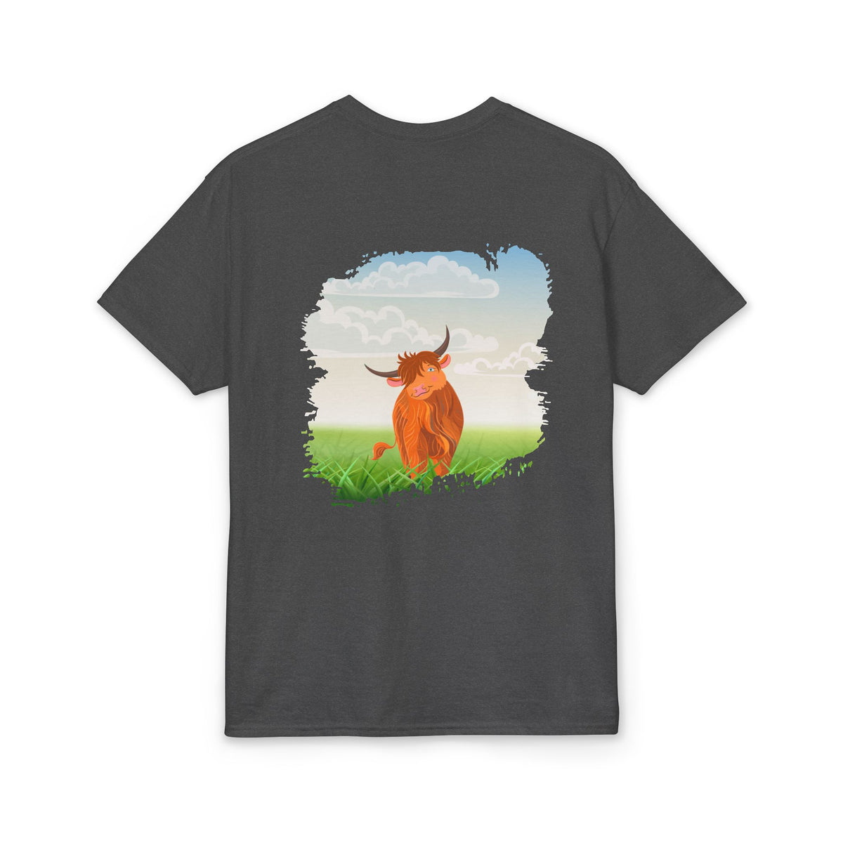 Highland Coo Illustration Adult T-Shirt by The Clan Douglas
