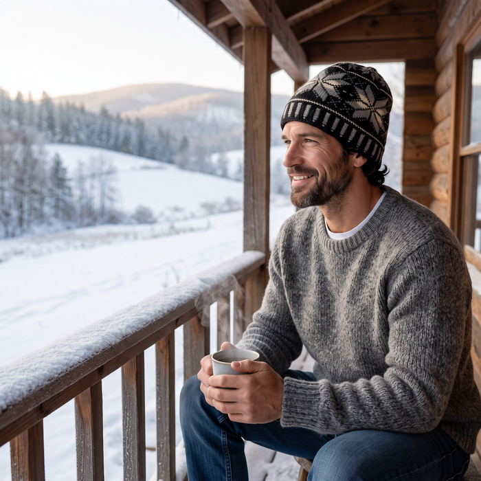 Winter Snowflake Beanie Knitting Pattern by Brae & Heather