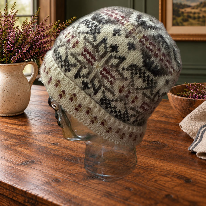 Rionag Beanie Knitting Pattern by Brae & Heather