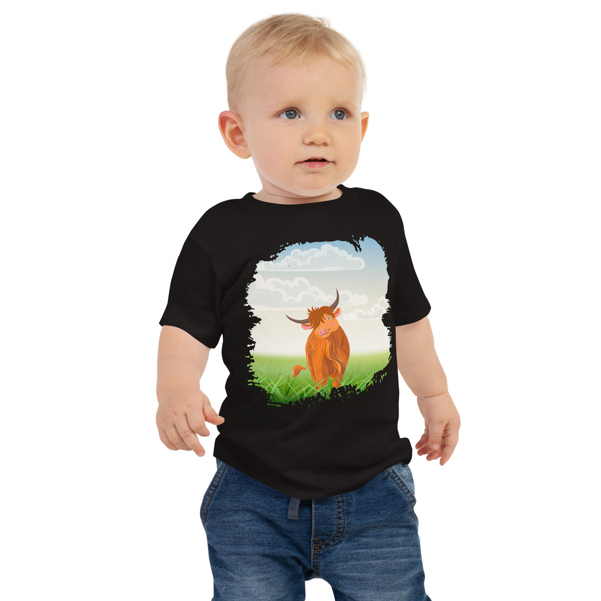 T-shirt à manches courtes en jersey pour bébé Highland Coo