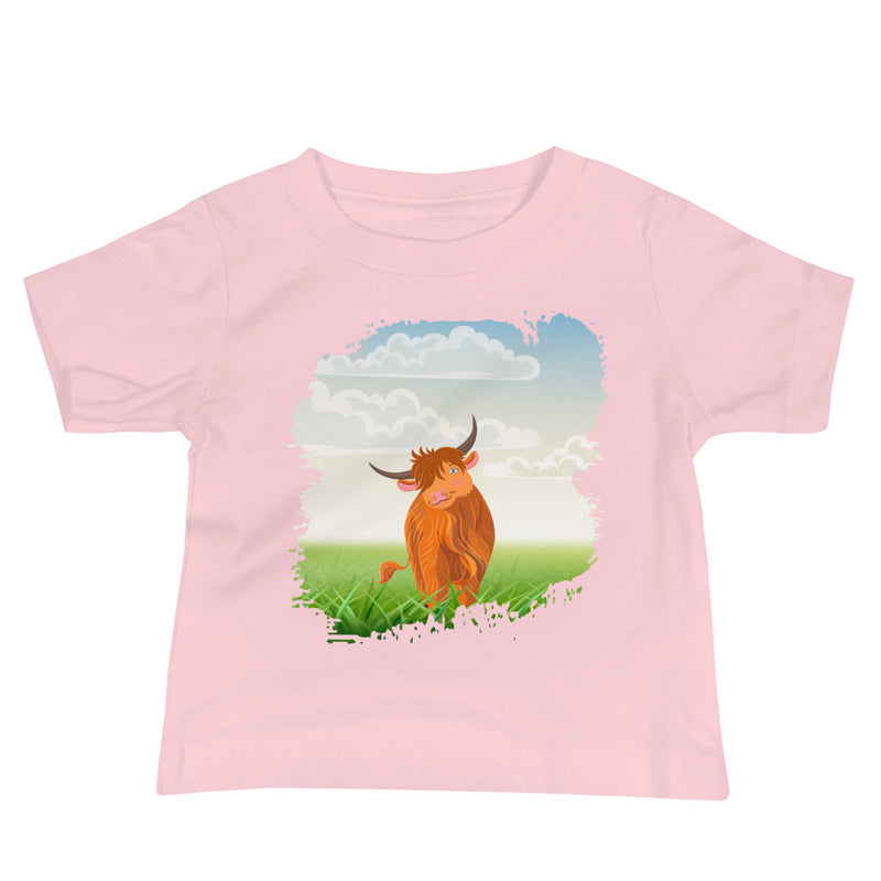 T-shirt à manches courtes en jersey pour bébé Highland Coo