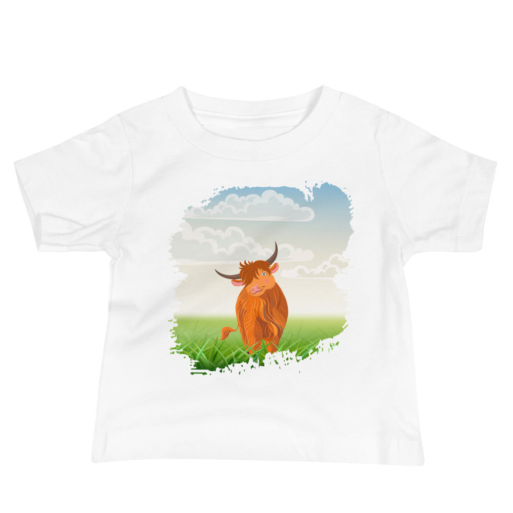 T-shirt à manches courtes en jersey pour bébé Highland Coo