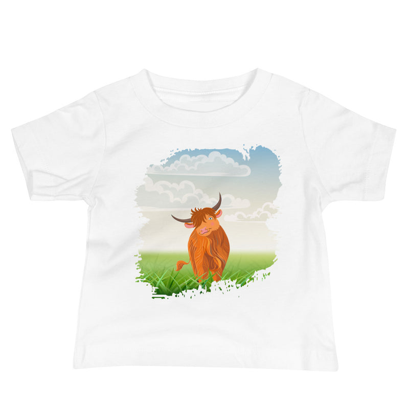 T-shirt à manches courtes en jersey pour bébé Highland Coo