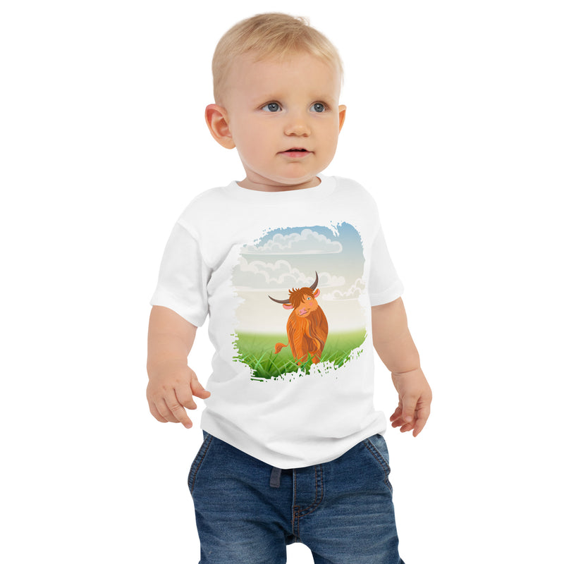 T-shirt à manches courtes en jersey pour bébé Highland Coo