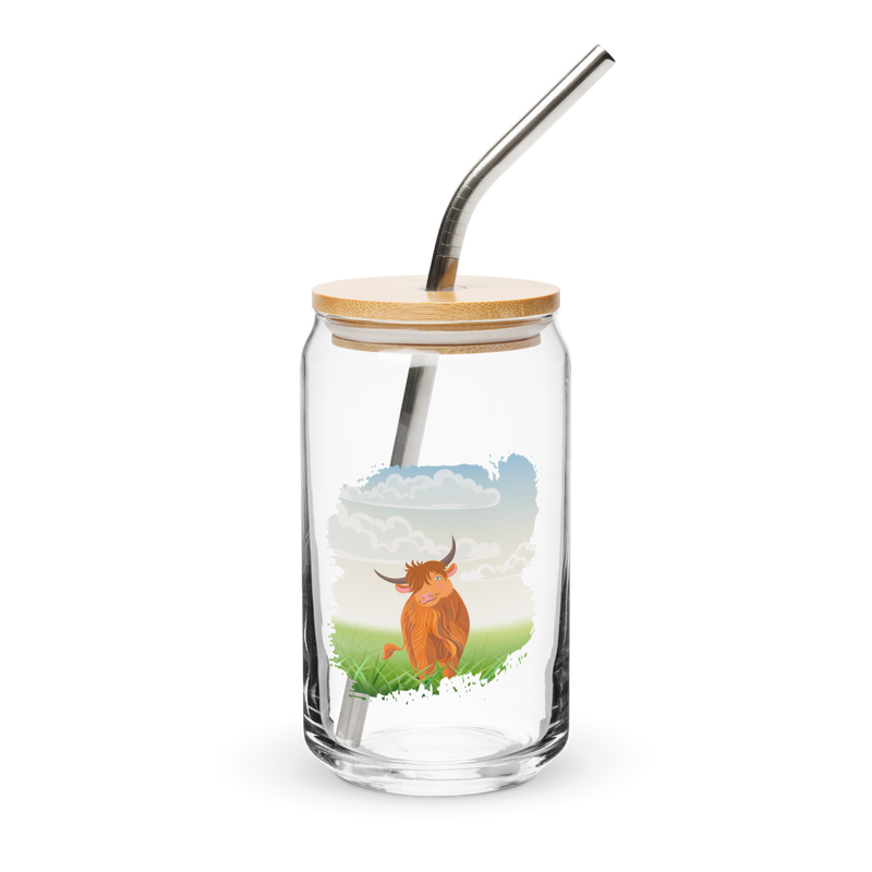 Verre en forme de canette Highland Coo