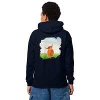 Sweat à capuche pour jeunes Highland Coo