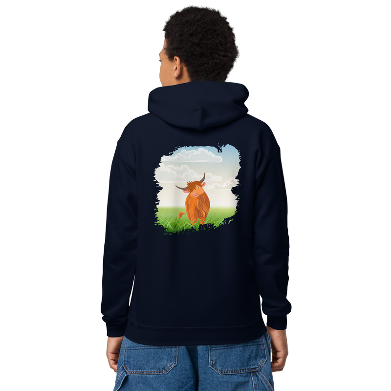Sweat à capuche pour jeunes Highland Coo