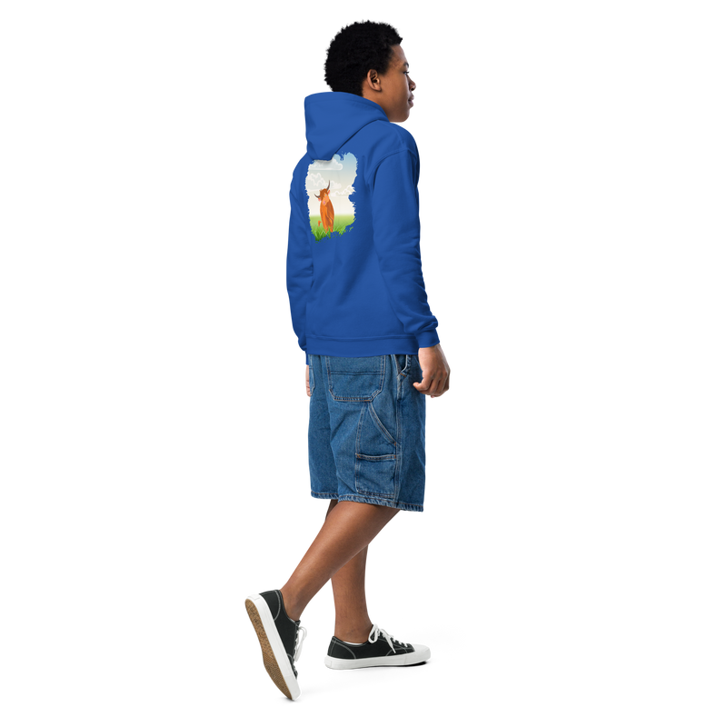 Sweat à capuche pour jeunes Highland Coo