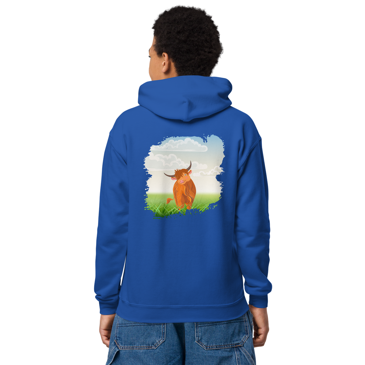 Sweat à capuche pour jeunes Highland Coo