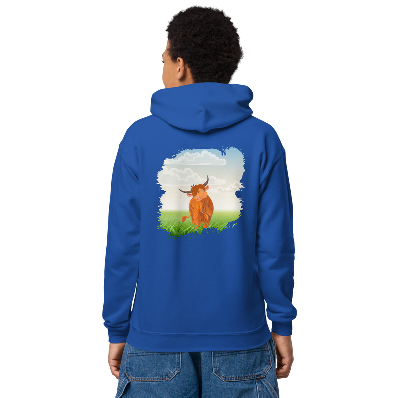 Sweat à capuche pour jeunes Highland Coo