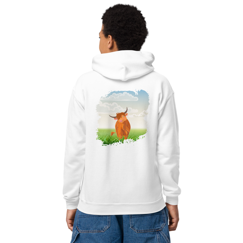 Sweat à capuche pour jeunes Highland Coo
